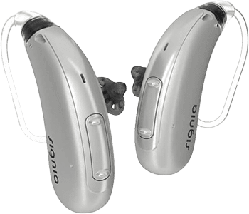 A Pair of Signia Hearing Aid Devices